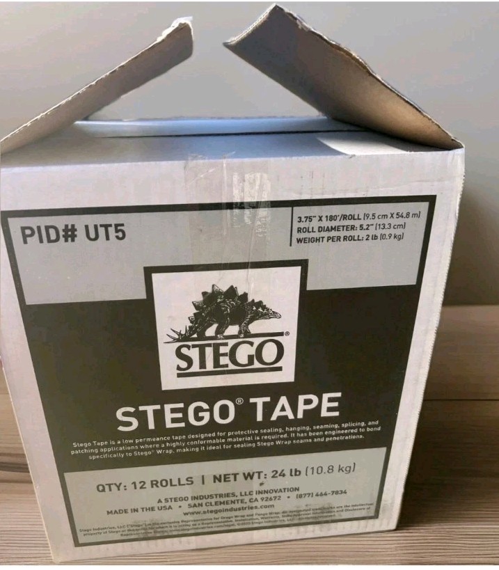 Stego Tape Red (3.75" x 180' ) - New Box of 12 Rolls - 🔥 BEST PRICE ON EBAY 🤑