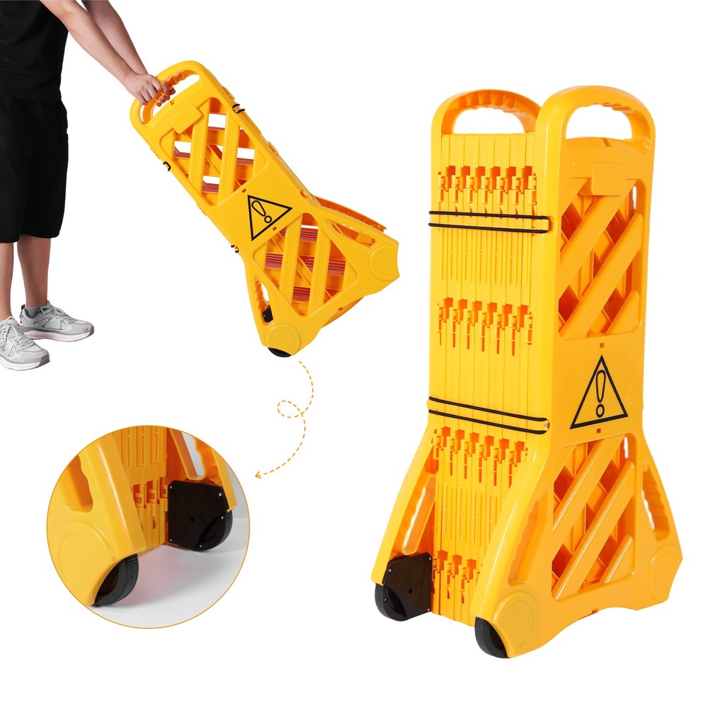Extendable Safety Barriers 13 Foot Expandable Mobile Barricade System Folding