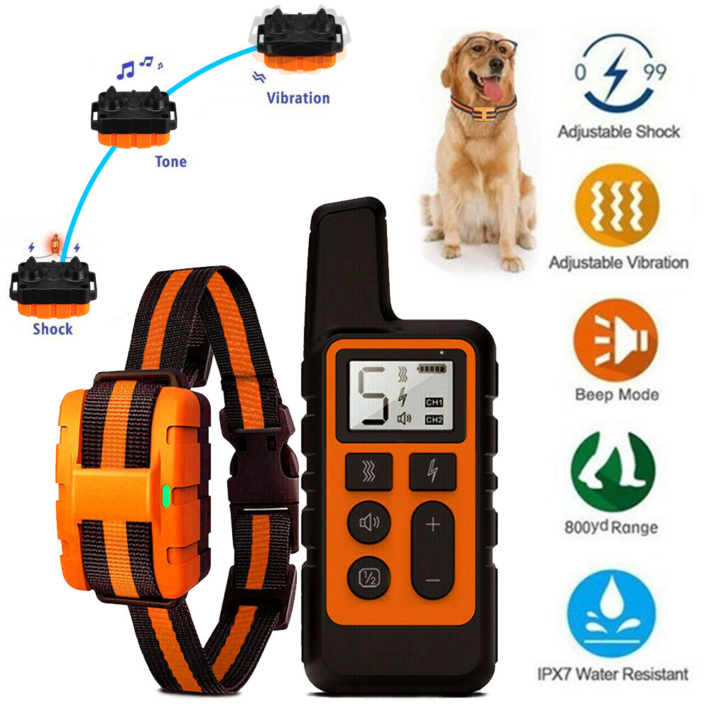 Dog Training Collar Pet Electric Shock Collar Waterproof with Remote For Dogs