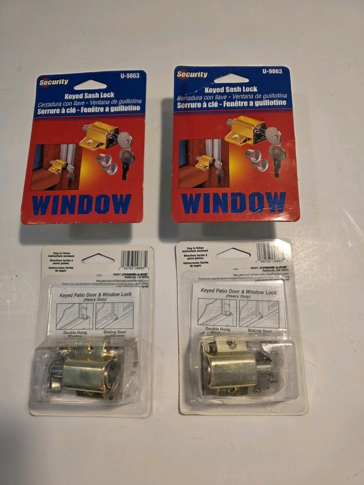Security Keyed Window Sash Patio Door Lock Brass
