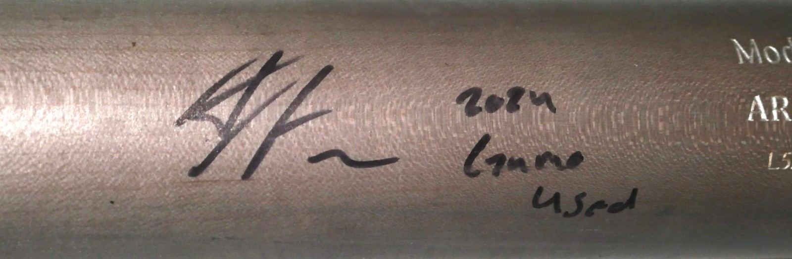 ARMANDO ALVAREZ OAKLAND ATHLETICS GAME USED SIGNED CHANDLER RA13 BASEBALL BAT