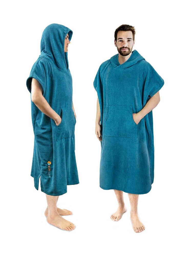 SUN CUBE Surf Poncho Changing Robe with Hood | Quick Dry Microfiber Wetsuit C...