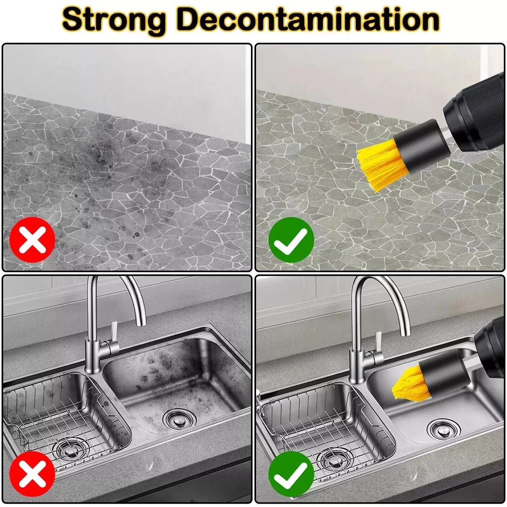 6 Pack Drill Brush Attachment Scrubber Brushes Set Kit with Adapter