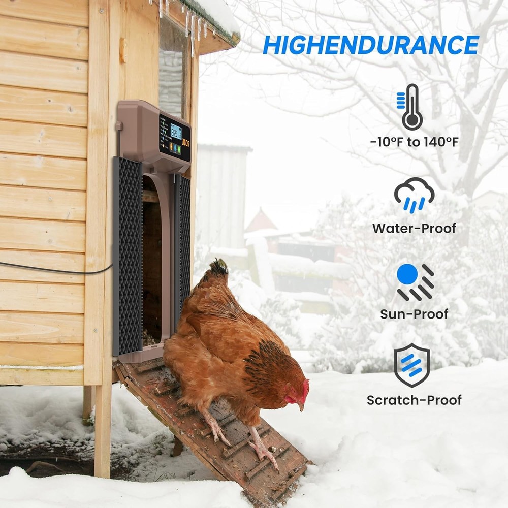 Automatic Solar Powered Chicken Coop Double Door w Remote, Light Sensors, Timer
