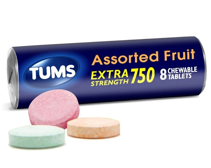 Tums Assorted Berries Extra Strength 750 Antacid Tablets, 5 Rolls/8 Per Roll