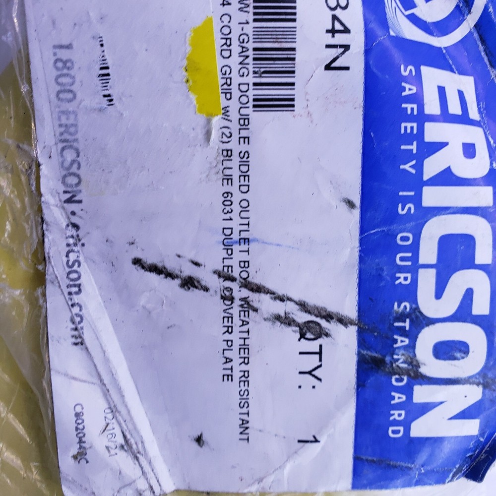 Ericsson 6002-34N Yellow Two Sided Outlet Box