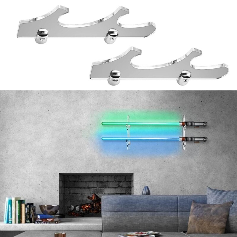 Clear Bracket Collection Rack Wall Mounted Display Rack for Sword Collection