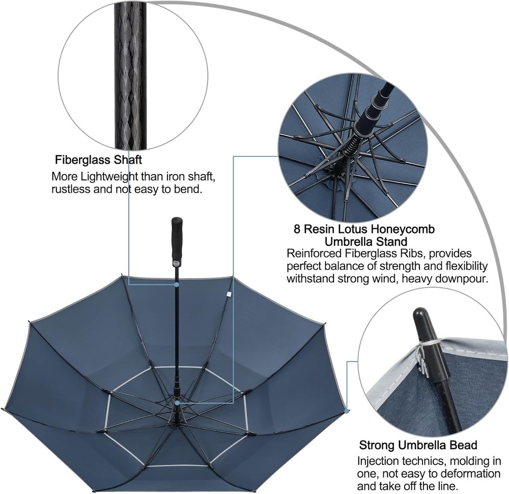 Exceptional 54-Inch Golf Umbrella – Wind Resistant, Stylish & Auto Open Function