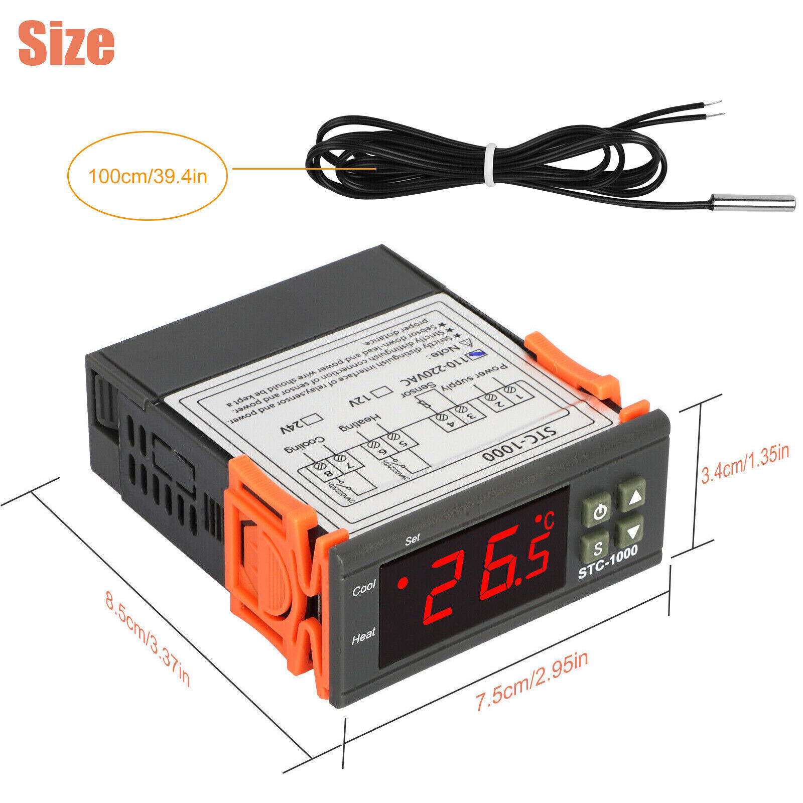 STC-1000 Digital Thermostat for Incubator Temperature Control Thermoregulator
