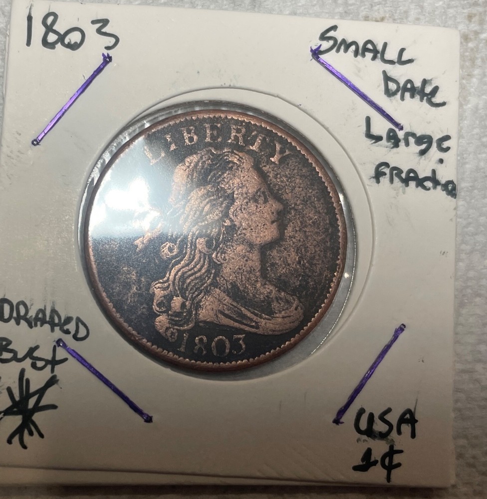 1803 Draped Bust Cent Small Date, Large Fraction