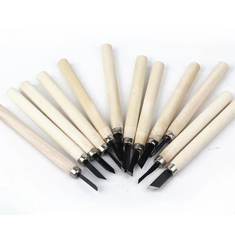 12x Fine Woodworking Chisels Carving Knife Detail Hand Tools Wood Gouges Sharp