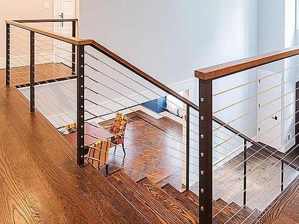 36" Drilled Cable Railing Post Stainless Steel Adjustable Level Post 1 black