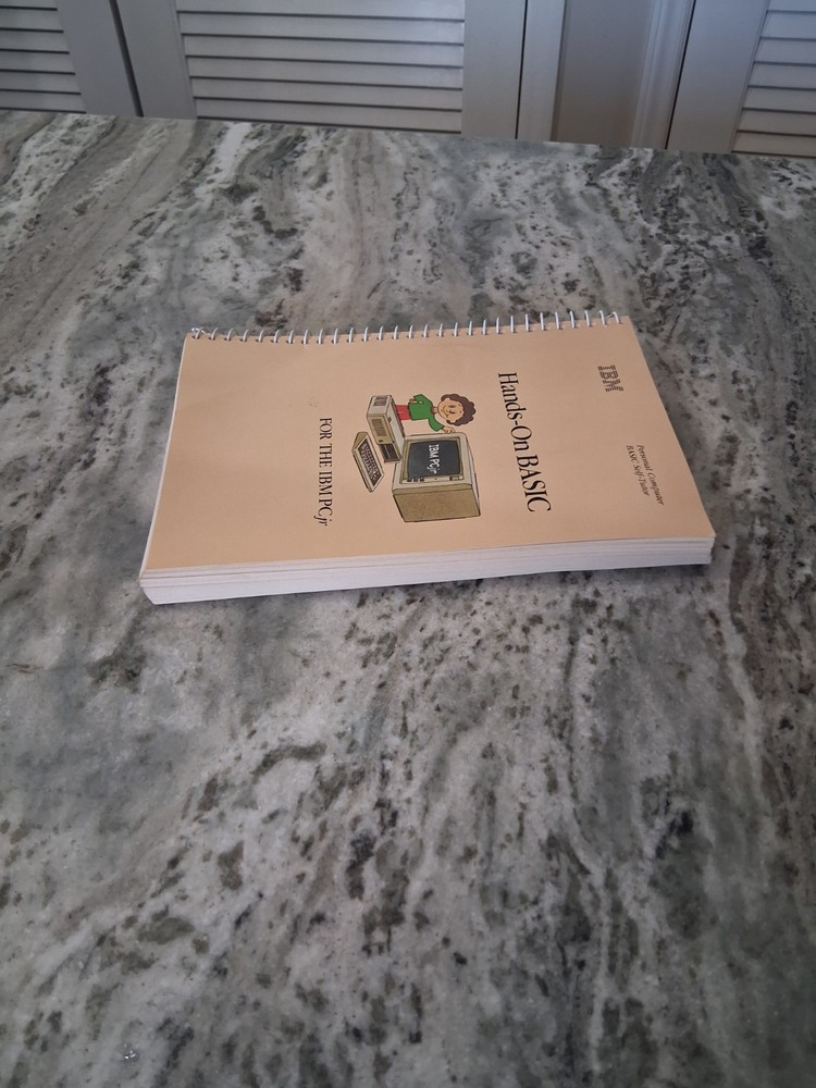 Vtg 1983 IBM 'Hands-On Basic for the IBM PCjr' paperback Self-Tutor Manual