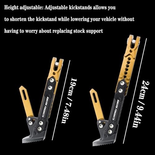 Universal Motorcycle Kickstand Accessories Motor Modified CNC Adjustable Gold 2
