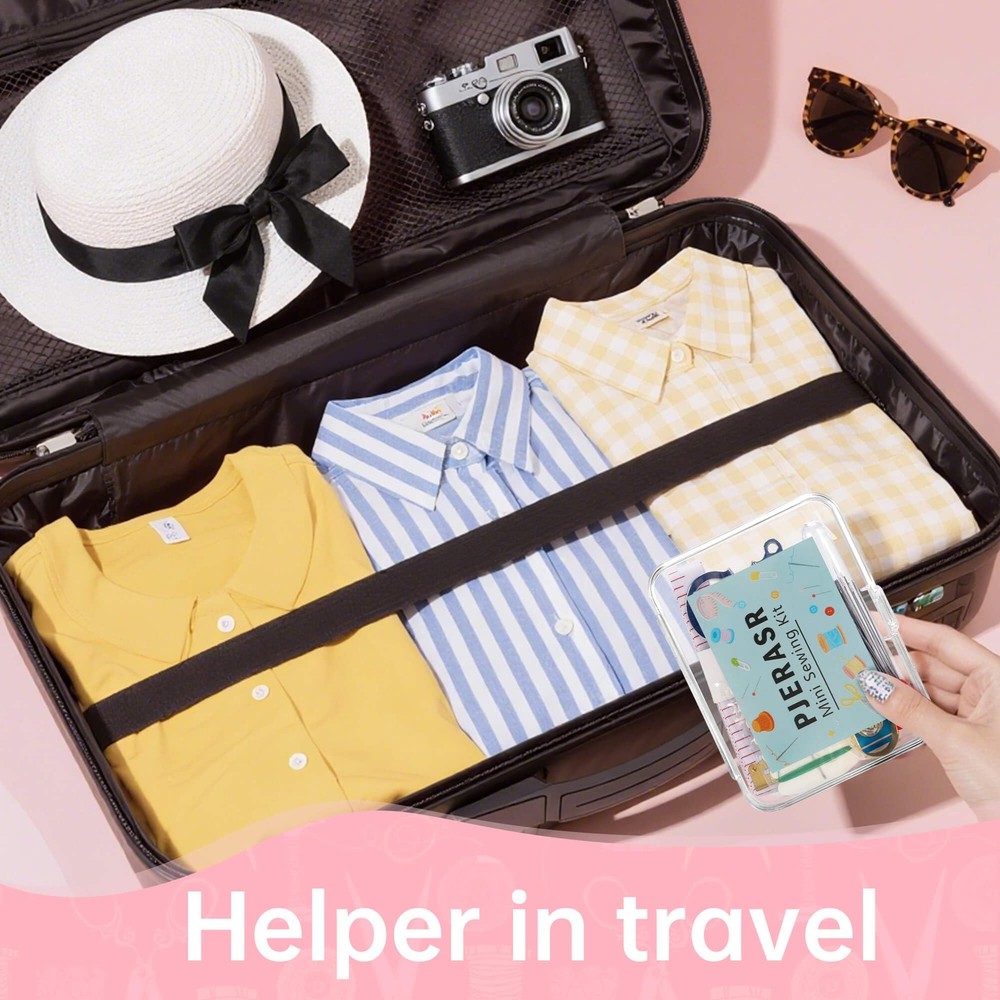 Min Sewing Kit, Travel Kit with Multi-Color Threads, Scissors, various