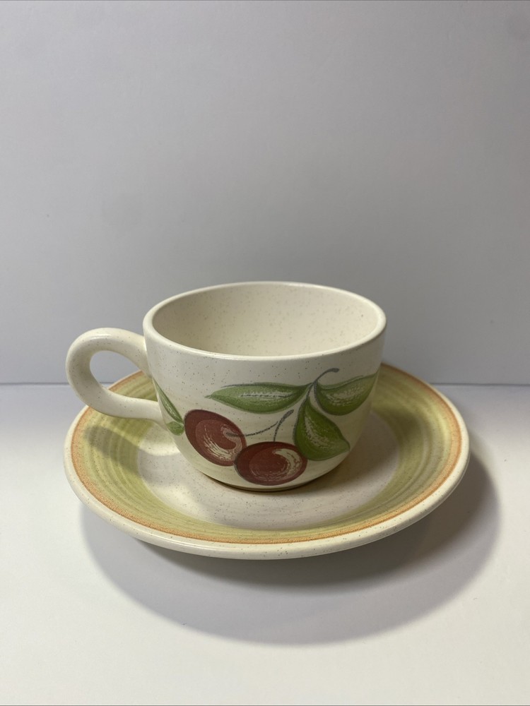 Franciscan earthenware fruit cherry cup & saucer set