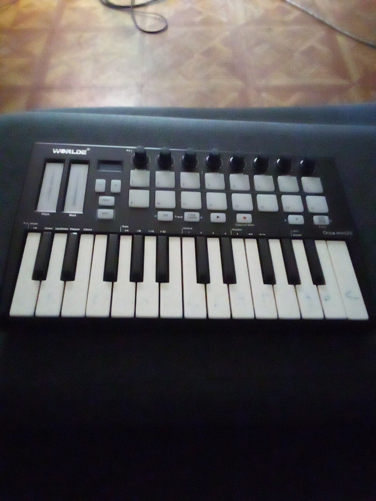 Worlde Orca Mini25 MIDI Keyboard Controller Trigger Pads Y6E8
