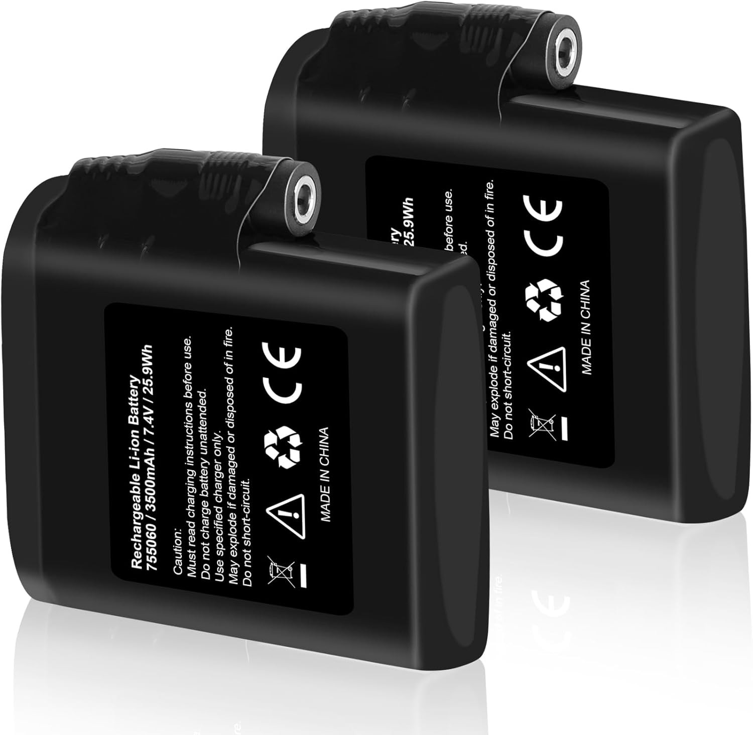 2PACK 7.4V 3500mAh Rechargeable Battery For Heated Gloves Heated Socks Hats