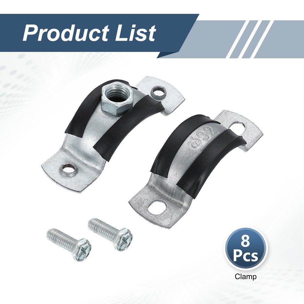 8pcs 1-1/4" Split Ring Pipe Hanger Wall Mount Pipe Bracket Clamp (M8)