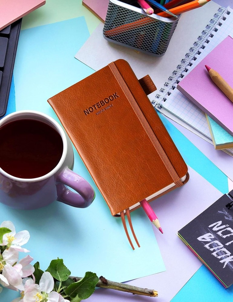AISBUGUR Pocket Notebook Small Notebook 2-Pack, 3.5" x 5.5" Pocket Notebooks Har