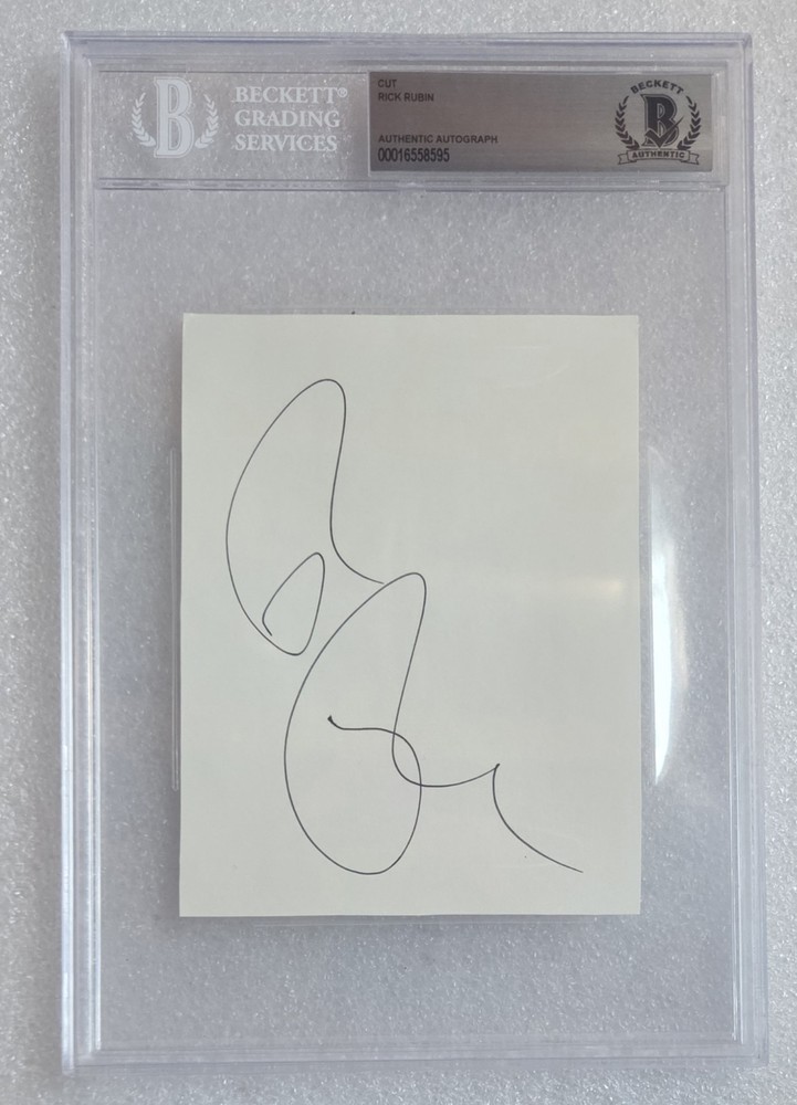 RICK RUBIN SIGNED BECKETT BAS COA AUTOGRAPHED SLABBED SLAB PRODUCER DEF JAM