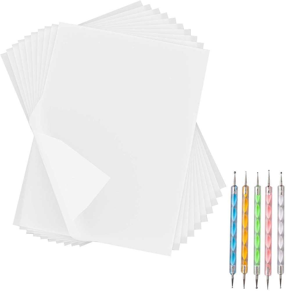 50 Sheets Carbon Paper White Graphite Transfer Tracing and