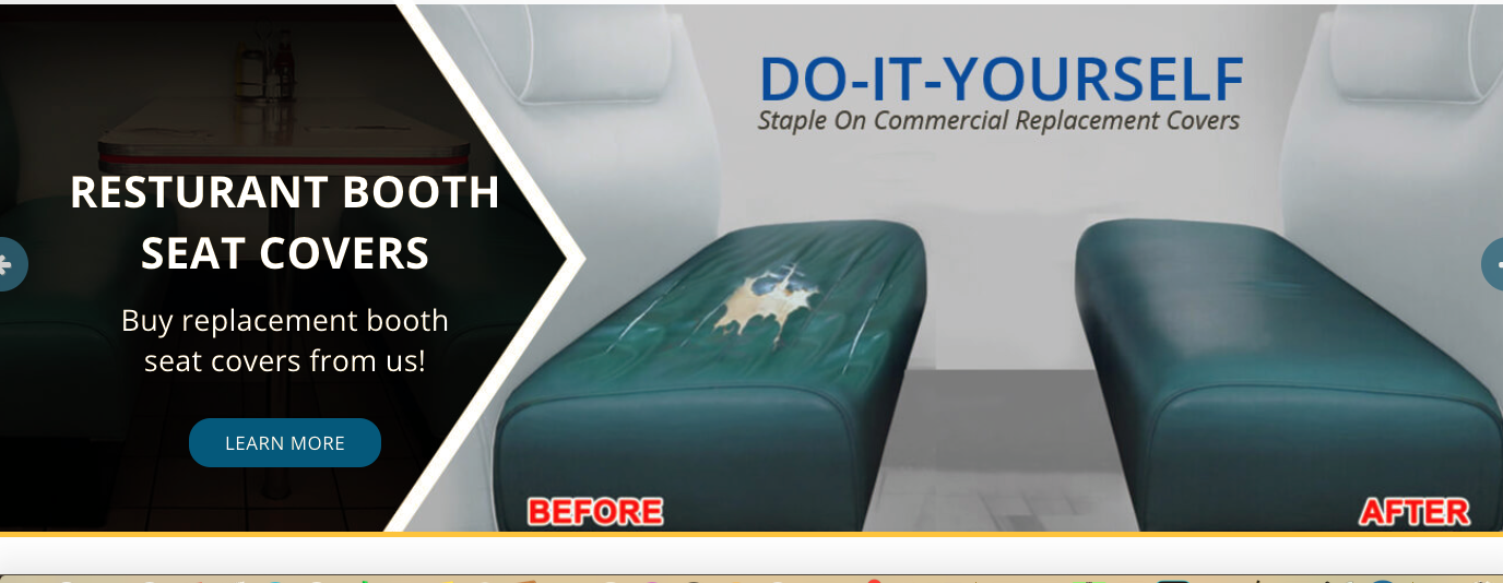 Restaurant Booth Seat Cover Repair - DIY STAPLE ON Custom Replacement Vinyl Top
