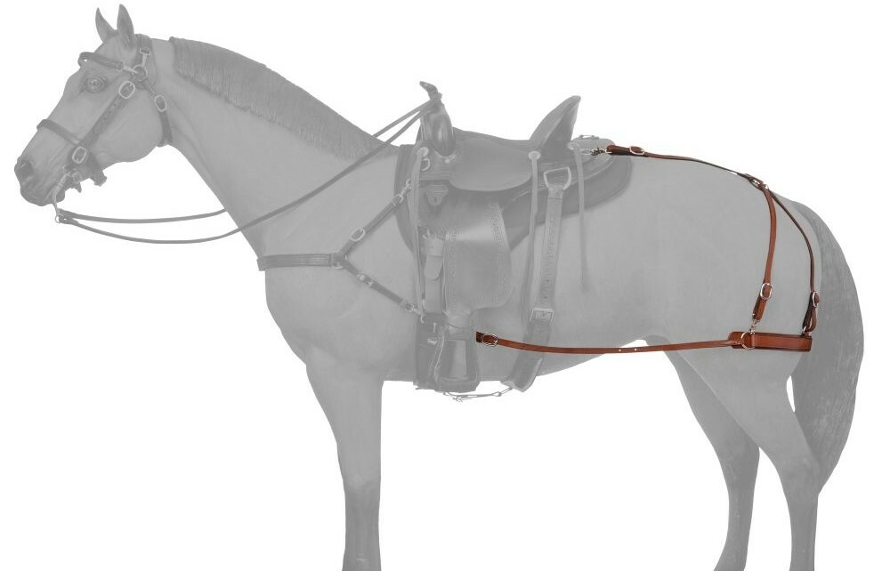 Leather Breeching Attaches to Saddle & Girth - Keeps Saddle from Slipping Foward