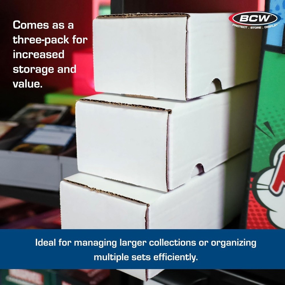 Versatile Trading Card Storage Boxes - 800 Card Capacity, Modern Design - 3 Pack