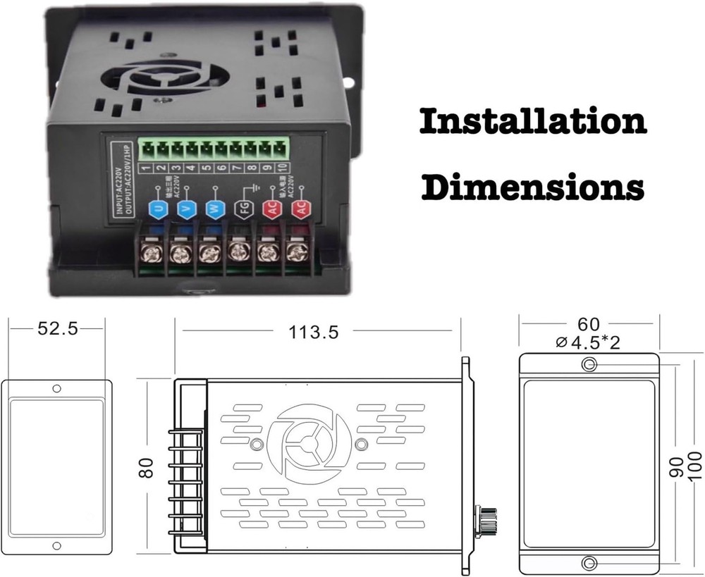 750W 1HP VFD Single Phase 110–220V to 3 Phase Variable Frequency Drive
