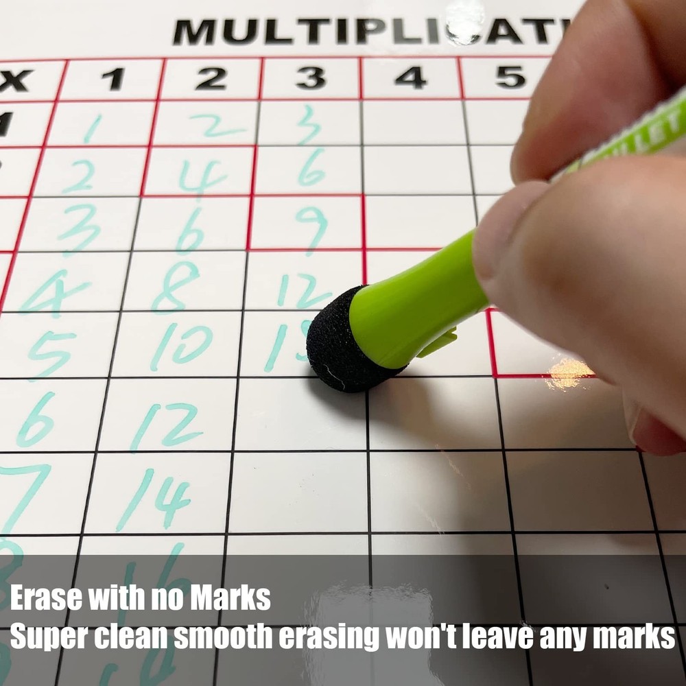 Dry Erase Multiplication Chart White Board, 9" x 12" Double Side Table Math M...