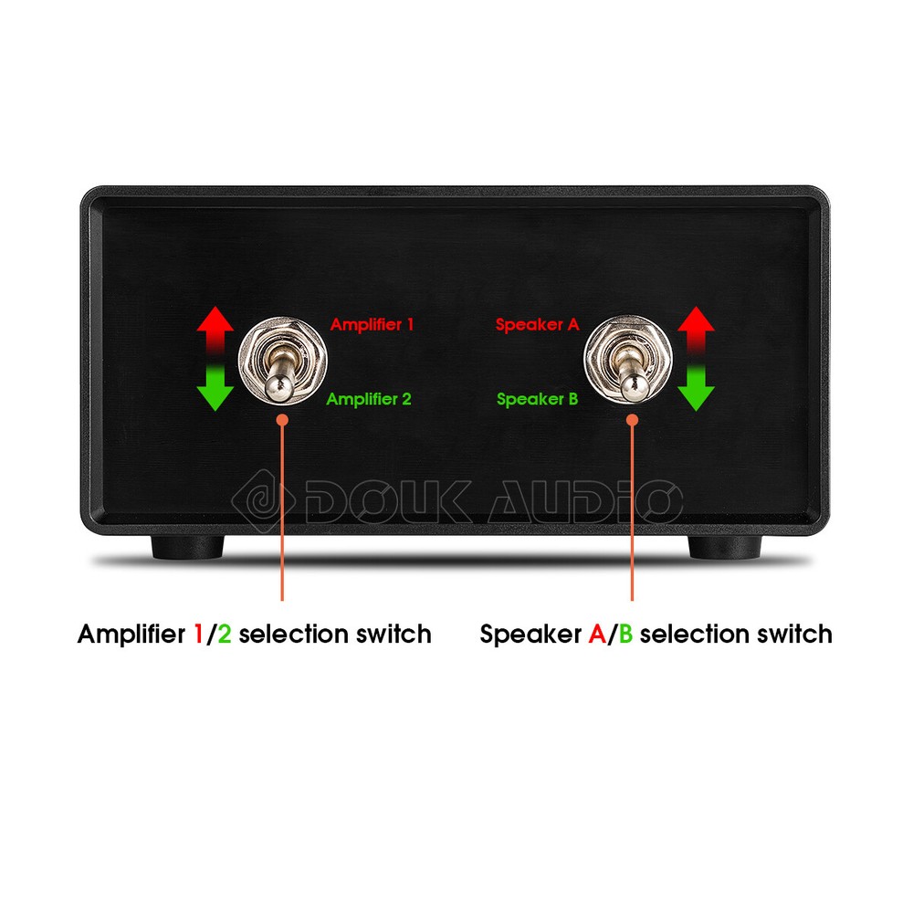 Passive 2-IN-2-OUT Power Amplifier / Speaker Switch Box A/B Selector Splitter