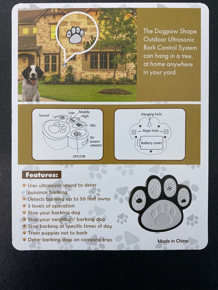 Ultrasonic Bark Control Deter Barking Anti Barking Device Safe Harmless Humane