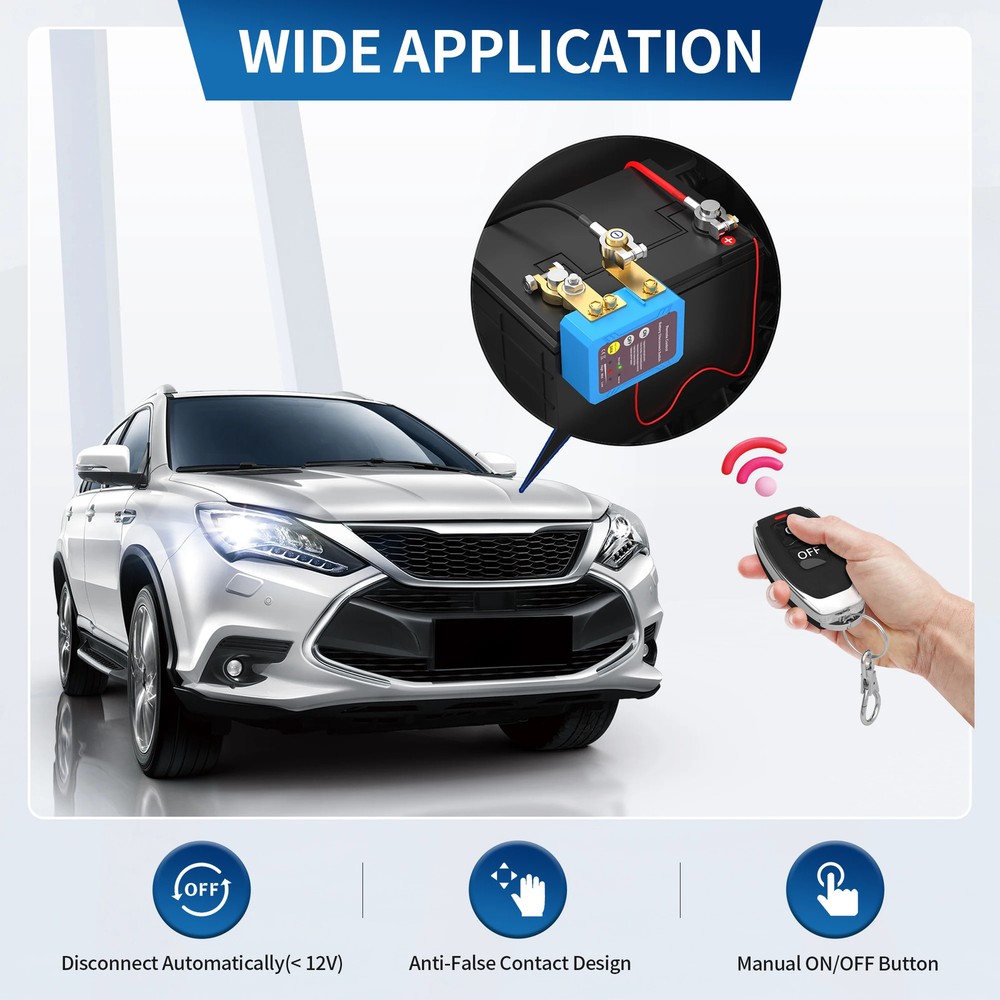 Kill Switch 12V 240A Remote Battery Disconnect Switch Automatic Power Shut Off S