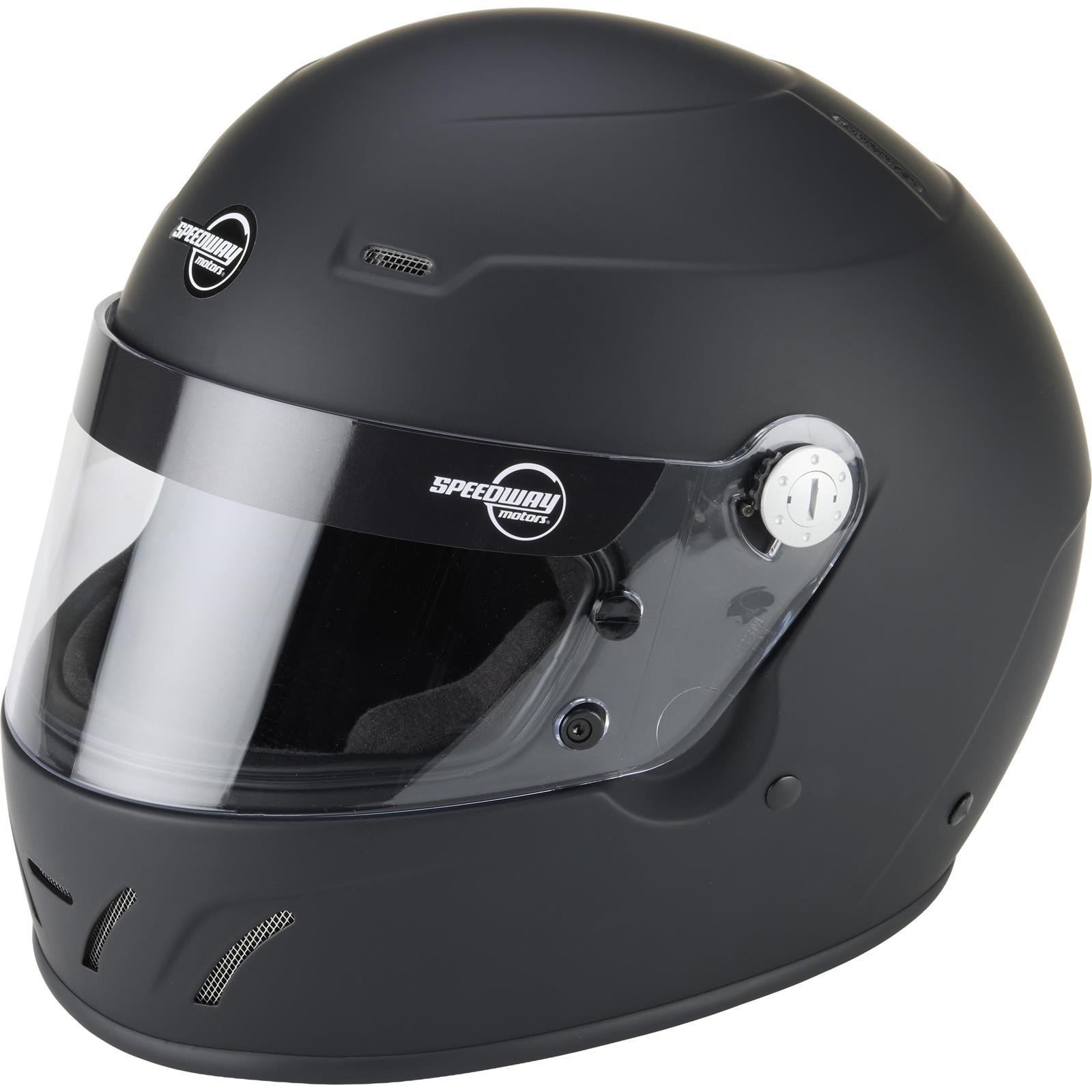 Speedway Motors Lightweight SA2025 Racing Helmet, Flt Black, L