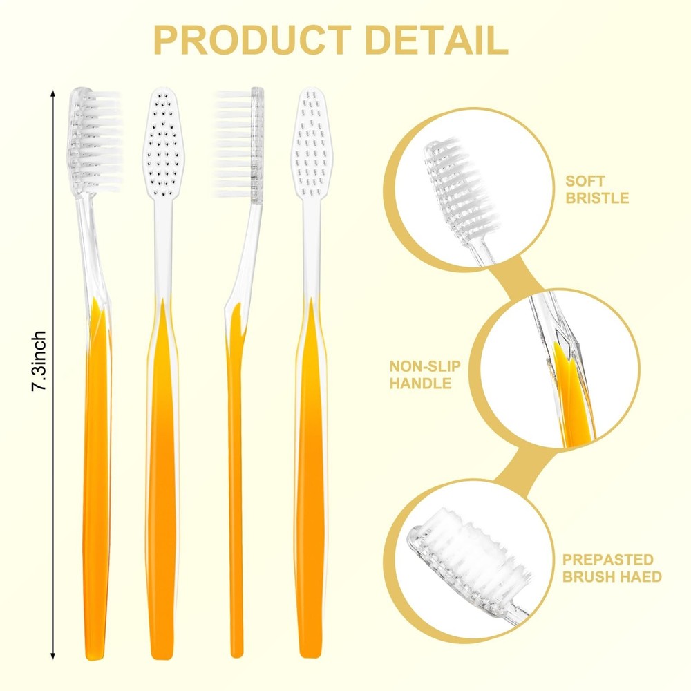 20pcs Prepasted Disposable Toothbrushes Bulk Individually Wrapped Pre Pasted ...