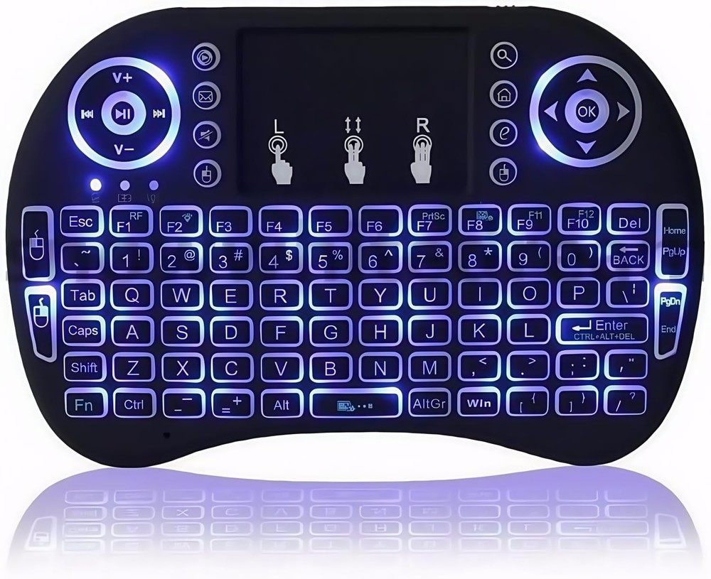 Backlit Mini Wireless Keyboard, Air Mouse Portable Combo with Touchpad Mouse ...