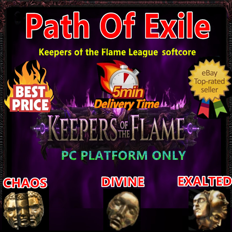 Path Of Exile Keepers of the Flame✨POE 1 Divine Chaos Orbs SC👍Fast Virtual Item