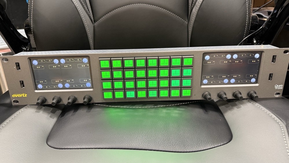 Evertz CP-2232E Advanced System Control Panel, 2RU, Two Touchscreens, 32 Button
