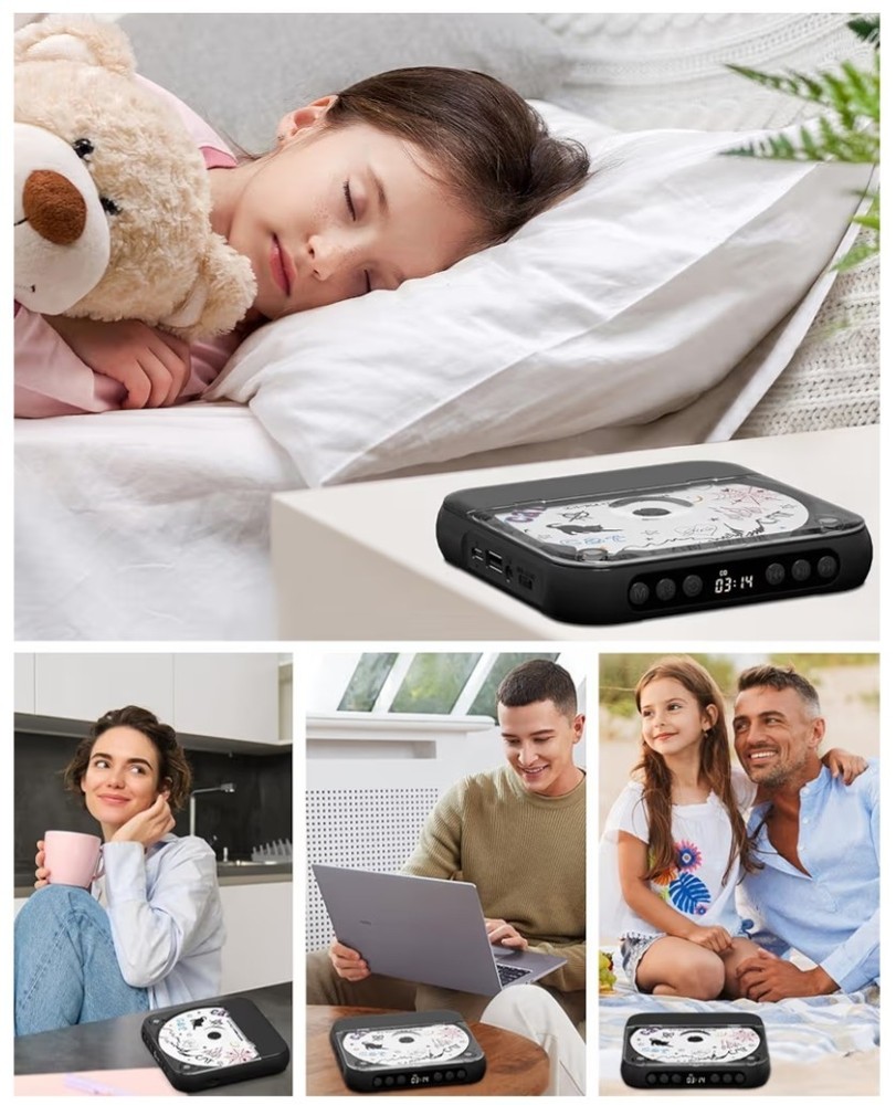 EnvyCloud KC-918 Bluetooth CD Player Mini Disc Player for CD/CD-R/CD-RW/MP3 BT