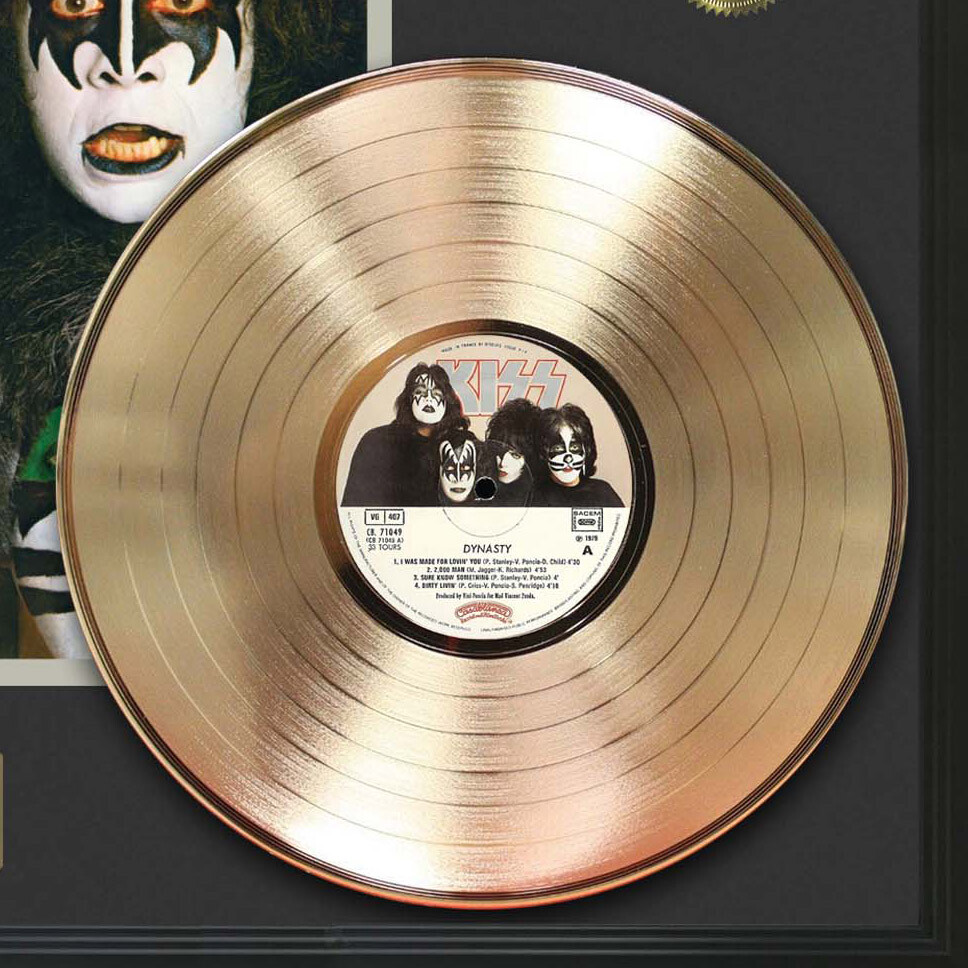 KISS Dynasty Framed Legends Of Music Gold LP Record Display