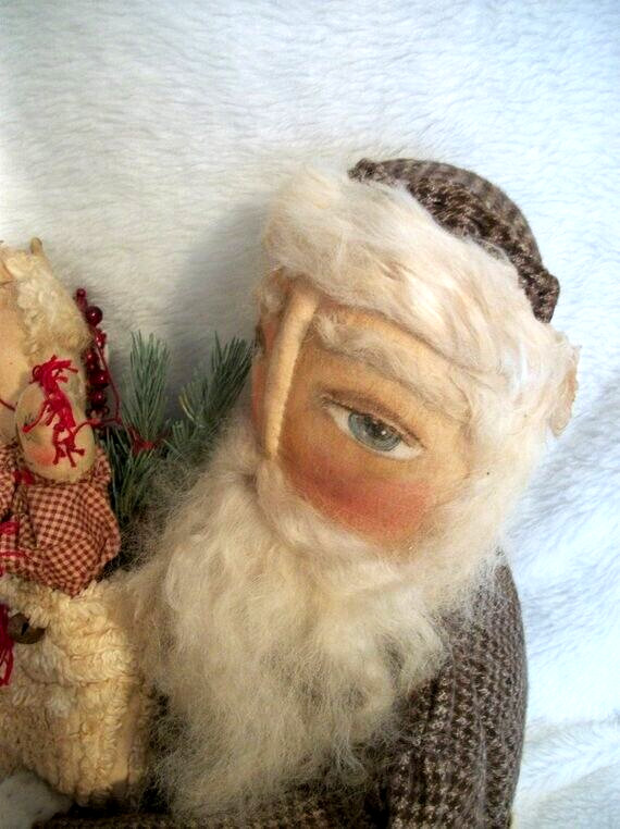 PATTERN, OLDE TIME, primitive dolls, Christmas Santa, Dumplinragamuffin, #102