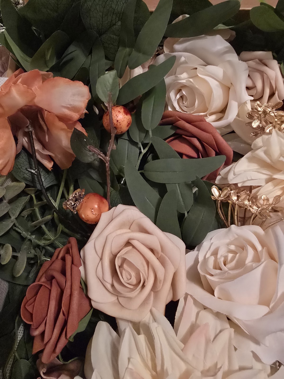 Ling's Moment Burnt Orange Artificial Wedding Arch Flowers Kit Pack of 4