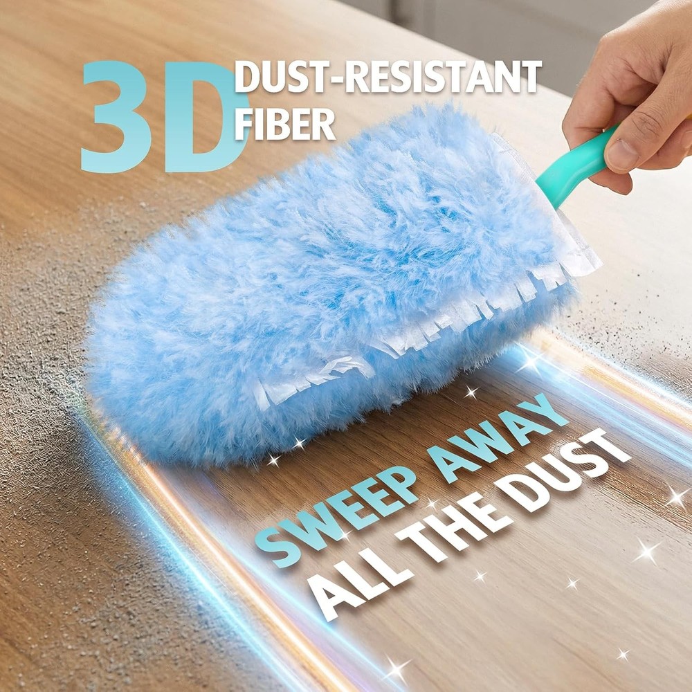 60 Count 360 Dusters Refills Compatible with Swiffer Duster with 2 Upgrade Hands