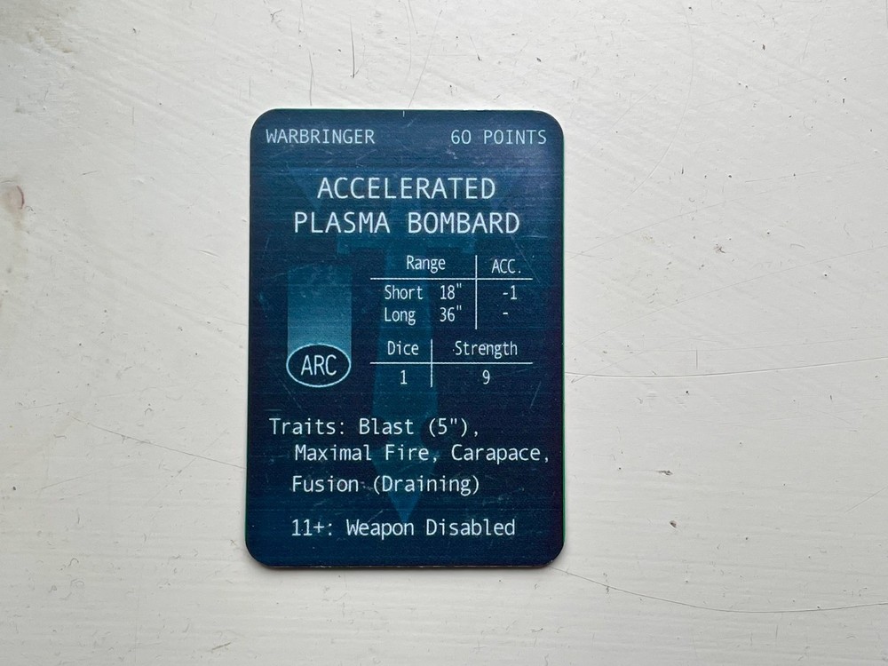 Adeptus Titanicus Weapons Cards - Special Weapons
