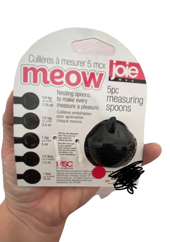 Meow 5 Piece Measuring Spoons Black