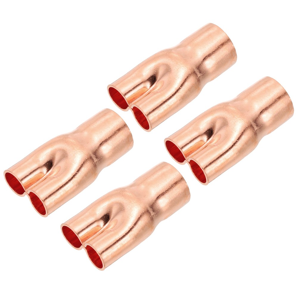 4Pack 5/8" x 3/8" x 3/8" ID Y Type Copper Fitting Joint Union Intersection
