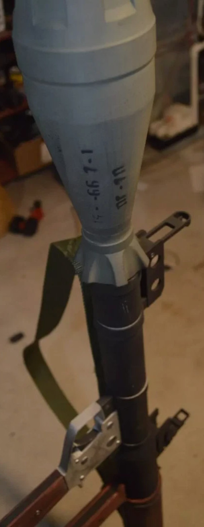 Full-Size RPG-7 Replica Prop – PVC Reinforced, Painted & Weathered orange tip