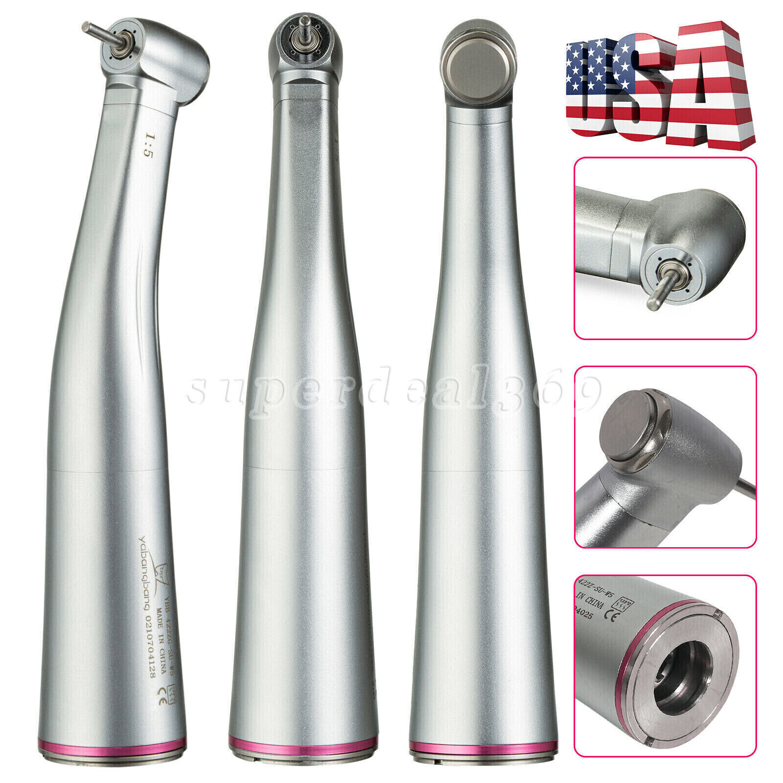 Dental 1:1 1:5 20:1 Implant (LED)low Speed Contra Angle Handpiece Fit NSK E-type
