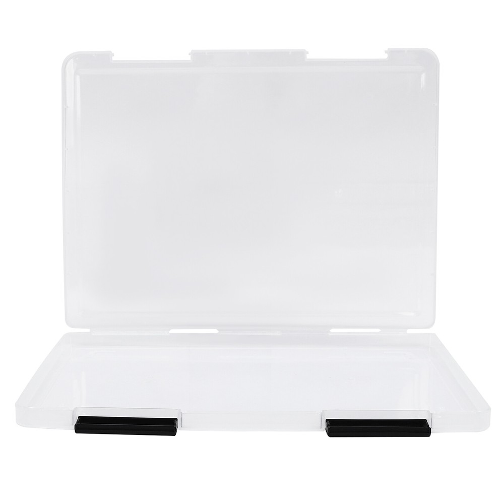 12 Pcs A4 Clear File Boxes Paper Storage Box Document File Holder with Buckle